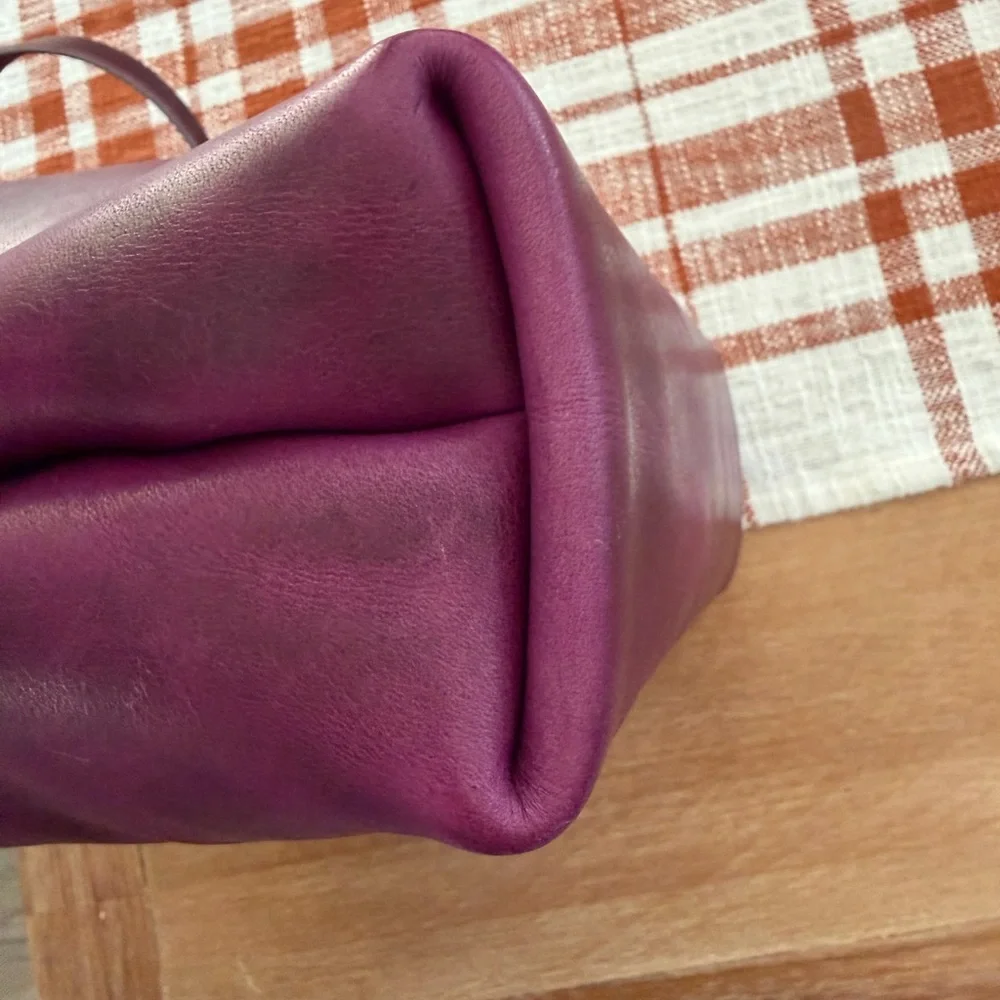 Salish Leathercraft Purple Bucket Bag - Picture 7 of 8